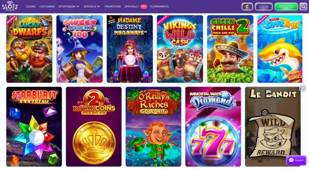 Juegos Disponibles en SlotsPalace